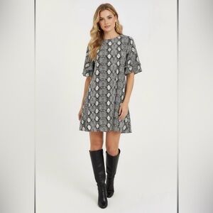 Veronica M Snake Skin Print Dress Medium NWOT
